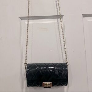 Quilted Jelly Twist Lock Chain Strap Shoulder Bag
